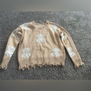Tan Sweater with White Bear Pattern
